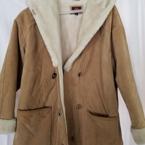 Suede fleece lined coat
